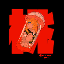 anthro bare_shoulders big_ears blonde_hair bottle bubble clothing confined container curled_up eyes_closed female fetal_pose floating hair highlights_(coloring) legs_together paws pill_bottle rabbit_ears scut_tail short_tail solo sweater tail text topwear underwater water sunny_(artist) momo_(weedhitter) lagomorph leporid mammal rabbit 1:1 absurd_res hi_res japanese_text