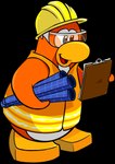 anthro armor blueprint clipboard clothing eyewear glasses hard_hat headgear headwear helmet male open_mouth orange_body orange_clothing orange_topwear orange_vest simple_background solo topwear transparent_background vest yellow_clothing yellow_headwear unknown_artist club_penguin rory_(club_penguin) avian bird penguin absurd_res alpha_channel full-length_portrait hi_res official_art portrait