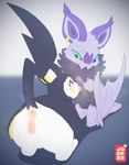 absurd_res anthro anthro_on_feral anthrofied anus balls bestiality chest_tuft crotch_tuft duo emolga erection eye_contact fangs female feral generation_5_pokemon generation_6_pokemon genitals heterochromia hi_res humanoid_genitalia humanoid_penis jooper licking looking_at_another looking_at_partner male male/female musk nintendo noibat oral penile penis penis_lick pokemon pokemon_(species) pussy raised_tail sex tail teeth tongue tongue_out tuft wings