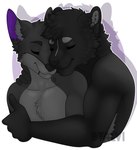 anthro duo dye hug love male male/male nuzzling dtalvi neon_panther slinx_(character) canid canine canis domestic_dog fox husky hybrid mammal nordic_sled_dog panthera spitz absurd_res hi_res