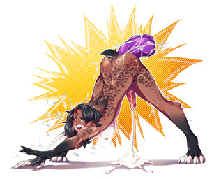anal anal_orgasm anal_penetration anthro bent_over black_hair blush bodily_fluids breasts brown_body brown_fur cum cum_on_ground dildo dildo_in_ass dildo_insertion ejaculation excessive_cum excessive_genital_fluids fur genital_fluids genitals hair hands-free herm heterochromia huge_dildo intersex object_in_ass orgasm orgasm_face penetration penis prosthetic sex_toy sex_toy_in_ass sex_toy_insertion solo text teazynekit kiara_the_lynx eurasian_lynx felid feline lynx mammal english_text
