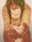 clothed clothing female fingernails fur green_eyes green_hair hair looking_at_viewer nails orange_body orange_fur pink_nose solo striped_body striped_fur stripes jingx1 chakat_blacktail chakat felid felid_taur mammal mammal_taur pantherine pantherine_taur taur tiger tiger_taur 3:4 herm_(lore)