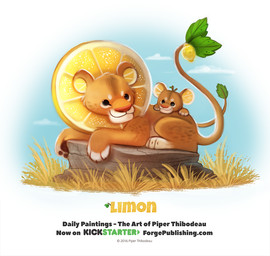 ambiguous_gender black_eyes cloud duo feral food fruit fur grass humor lemon male outside pawpads plant pun rock simple_background sky tan_body tan_fur text visual_pun white_background young young_ambiguous young_feral piper_thibodeau felid food_creature lion mammal pantherine 2016 digital_media_(artwork) digital_painting_(artwork) english_text painting_(artwork) url