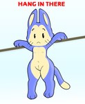 anthro blue_body breasts crossgender female genitals hanging_by_arms nude pussy slim small_breasts solo wide_hips brotha's dragon_ball hang_in_there puar_(dragon_ball) domestic_cat felid feline felis mammal absurd_res hi_res