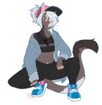 anthro clothed clothing female flat_chested footwear jacket shoes solo topwear kerothestrange bechamel_(puffquff) domestic_cat felid feline felis mammal absurd_res hi_res