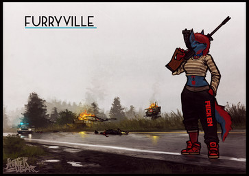 anthro armored_vehicle bell belly biped black_border blood bodily_fluids border cannon car clothed clothing cloud collar corpse cross death detailed_background ear_piercing ear_ring female fire forest german german_cross gore gun hand_in_pocket iron_cross machine mecha midriff navel organs outside piercing plant pockets profanity ranged_weapon ring_piercing sky slang solo standing stomach tank_(vehicle) text tree turret vehicle weapon weapon_on_shoulder sligarthetiger alxias ally_(alxias) canid canine demon mammal