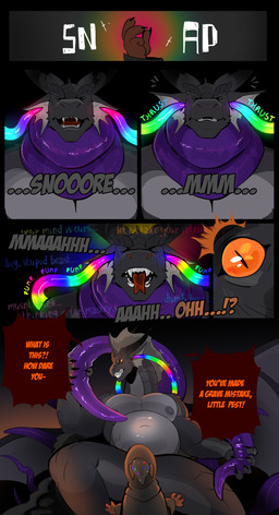 4_fingers 5_fingers angry anthro claws clothing dialogue duo ear_penetration faceless_character faceless_male fingers forced grey_body hat headgear headwear horn intelligence_loss male mind_control musclegut muscular nipples open_mouth orange_sclera penetration restrained restrained_by_tentacles sharp_teeth sleeping snapping_fingers snoring sound_effects speech_bubble standing teeth tentacles text waking_up wizard_hat titansong mythology dragon mythological_creature mythological_scalie scalie 2024 absurd_res comic english_text hi_res