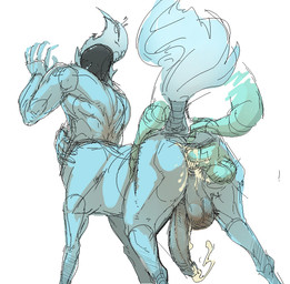 5_fingers anal anal_penetration armor back_muscles backsack balls big_balls blue_balls blue_body blue_fire blue_fur blue_penis bodily_fluids colored_fire cum cum_in_ass cum_inside cumshot disembodied_penis duo ejaculation erection fingers fire foreskin from_behind_position fur genital_fluids genitals green_balls green_body green_penis green_skin hands_on_hips headgear helmet huge_balls human_on_taur human_penetrating human_penetrating_taur humanoid_genitalia humanoid_penis interspecies male male/male male_penetrated male_penetrating male_penetrating_male messy nude orgasm penetration penile penile_penetration penis saggy_balls sex side_view simple_background simultaneous_orgasms taur_penetrated white_background custapple league_of_legends riot_games tencent hecarim_(lol) thresh equid equid_taur equine equine_taur ghost human humanoid_taur mammal mammal_taur spirit taur undead 2015 colored colored_sketch digital_drawing_(artwork) digital_media_(artwork) sketch