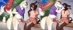 animal_genitalia animal_penis anthro belly bench big_penis blush bodily_fluids bottomwear canine_genitalia canine_penis clothing cum cum_in_penis cum_inside duo equine_genitalia equine_penis eyewear femboy fingering flustered flustered_male fully_erect_inside_sheath genital_fluids genitals glasses holding_cheek holding_penis kissing knot knot_in_sheath knotted_penis knotting male male/male male_penetrated male_penetrating male_penetrating_male multi_nipple nipples outside penetration penile penile_penetration penis penis_in_penis penis_size_difference sex sheath sheath_pressing shirt sitting skirt small_penis standing standing_sex topwear urethral urethral_fingering urethral_knotting urethral_penetration viskasunya sabbyth utah_(viskasunya) asinus canid canine canis donkey equid equine mammal wolf absurd_res hi_res