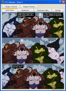 anthro balls barazoku belly biceps blush breath casual_nudity co-worker crossed_arms deltoids dialogue erection erection_under_towel eyes_closed forearm_muscles foreskin genitals grimace group hand_behind_head locker_room male male/male musclegut muscular muscular_legs muscular_thighs navel nipples nude one_eye_obstructed pecs penis public_erection sitting slightly_chubby speech_bubble stretching text towel towel_around_waist towel_only triceps unwanted_erection yellow_sclera cosmictail butch_(cosmictail) hali_(cosmictail) jai_(cosmictail) seal_(cosmictail) zayn_(cosmictail) accipitrid accipitriform aquatic avian bird cetacean crocodile crocodilian dolphin eagle fish golden_eagle great_white_shark hyena mackerel_shark mammal oceanic_dolphin orca reptile scalie shark toothed_whale true_eagle white_shark comic english_text hi_res