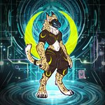 anthro machine male moon solo sakary_yoliztli selreini_(character) felid feline mammal protogen 1:1 hi_res