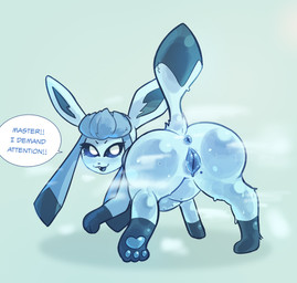 animal_genitalia animal_vulva anus blue_nipples blue_vulva butt canine_genitalia canine_vulva feet female feral genitals multi_nipple musk nipples pawpads paws presenting presenting_hindquarters raised_tail soles solo tail teasing thick_thighs vulva wide_hips echochamber nintendo pokemon canid eeveelution generation_4_pokemon glaceon mammal pokemon_(species) absurd_res hi_res