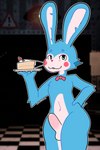 anthro bodily_fluids cum cum_on_food food genital_fluids male photo_background solo starabbit five_nights_at_freddy's five_nights_at_freddy's_2 scottgames toy_bonnie_(fnaf) lagomorph leporid mammal rabbit 2:3 absurd_res hi_res photography_(artwork)