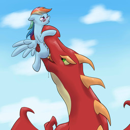 ambiguous_gender ambiguous_pred blood blue_body bodily_fluids duo female female_prey feral feral_pred feral_prey green_eyes larger_pred oral_vore outline partially_inside red_body size_difference vore wings doesnotexist friendship_is_magic hasbro my_little_pony mythology rainbow_dash_(mlp) dragon equid equine mammal mythological_creature mythological_equine mythological_scalie pegasus scalie 1:1 absurd_res digital_media_(artwork) hi_res