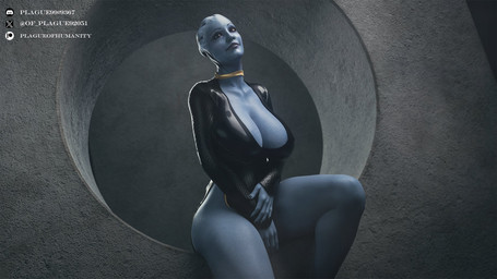 big_breasts blue_body blue_eyes blue_skin breasts choker cleavage clothed clothing collarbone female freckled_face freckles glistening glistening_breasts huge_breasts jewelry necklace not_furry sitting solo plague_of_humanity_(artist) bioware electronic_arts mass_effect liara_t'soni alien alien_humanoid asari humanoid 16:9 2025 3d_(artwork) digital_media_(artwork) hi_res widescreen