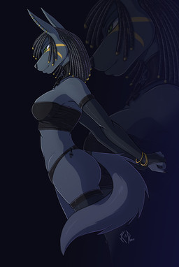 alternative_fashion anthro armwear bracelet breasts butt clothing corset dreadlocks egyptian elbow_gloves female gloves gold_(metal) goth green_eyes handwear industrial_corset jewelry legwear lingerie navel navel_piercing piercing smile solo stockings tail thong topwear underwear conditional_dnp kadath nightshade_(kadath) anubian_jackal canid canine canis jackal mammal 2010 digital_media_(artwork)