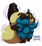 anthro balls balls_shrinking big_balls big_muscles big_pecs big_penis black_nipples black_penis dwindling_muscles erection genitals holding_object huge_balls huge_muscles huge_pecs huge_penis humanoid_genitalia humanoid_penis hyper hyper_balls hyper_genitalia hyper_muscles hyper_pecs hyper_penis male muscular muscular_anthro muscular_male nipples nude pecs penis penis_shrinking plantigrade shrinking shrinking_genitalia shrinking_muscles simple_background size_transformation solo standing transformation weight_rack weights white_background yellow_balls bobert nintendo pokemon generation_4_pokemon lucario pokemon_(species) 2019 hi_res