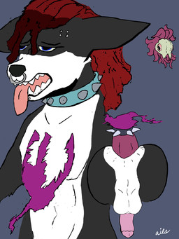 accessory ahegao anal anal_penetration anthro anus cock_ring collar facial_piercing fluffy fluffy_chest jewelry looking_pleasured male male/male nose_piercing nose_ring penetration penis_accessory penis_jewelry piercing ring_piercing spiked_cock_ring spikes ails ghost spirit 3:4 absurd_res hi_res