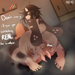 bodily_fluids butt facesitting feet foot_fetish humanoid_feet musk musk_clouds musky_butt plantigrade sitting_on_another smelly smelly_butt smelly_feet sweat sweaty_butt muskymei absurd_res hi_res
