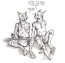 4_toes amputee anthro barefoot clothed clothing digitigrade dirty disability duo feet female male simple_background toes white_background 0laffson kari_(0laffson) caracal caracal_(genus) felid feline lynx mammal 2018 graphite_(artwork) sketch traditional_media_(artwork)