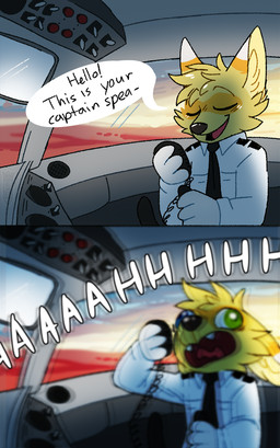 aircraft airplane anthro cockpit dialogue fur heterochromia inside_airplane male sunset text vehicle yellow_body yellow_fur crownedvictory skye_(skye_the_yordle) canid canine fennec_fox fox mammal true_fox 2019 comic digital_drawing_(artwork) digital_media_(artwork) english_text hi_res