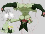 3_fingers angry anthro biped breasts duo eyebrows female fingers fur genitals green_body green_fur green_tail grey_background male navel open_mouth pawpads pussy red_eyes short_tail simple_background spread_legs spreading tail teeth tongue tongue_out upside_down skeleton265 nintendo pokemon generation_9_pokemon humanoid meowscarada pokemon_(species) hi_res