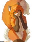 anthro bangs bedroom_eyes big_breasts big_butt biped black_body black_fur breasts butt convenient_censorship countershade_face countershade_legs countershade_thighs countershade_torso countershading female female_anthro fluffy fluffy_tail front_view fur gloves_(marking) hair hand_on_face leg_markings looking_at_viewer markings narrowed_eyes nude nude_anthro nude_female orange_body orange_fur pose red_body red_fur red_hair seductive short_female short_hair short_hair_female short_stack simple_background size_difference smaller_female socks_(marking) solo tail text white_background white_body white_fur konimasan watashi_no_yashiki_ni_kitsune_ga_imasu milly_(watashi_no_yashiki_ni_kitsune_ga_imasu) canid canine fox humanoid mammal red_fox true_fox absurd_res artist_name digital_drawing_(artwork) digital_media_(artwork) english_text hi_res portrait shaded simple_shading three-quarter_portrait