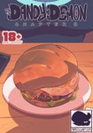 anthro big_breasts blue_body blue_skin breasts burger cheese comic cover cover_art cover_page dairy_products dandy_demons devilchild egg electronics female food hi_res ketchup monster mustard peculiart phone plate silvia_(peculiart) solo