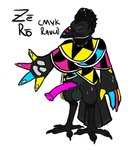 absurd_res afro animal_genitalia animal_penis anthro avian balls bird bottomless clothed clothing cmyk corvid corvus_(genus) equine_genitalia equine_penis genitals hi_res male nonbinary_(lore) oscine passerine penis qwaxi~lixard raven ze_ro