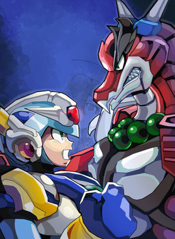 angry anthro clenched_teeth clothing face_to_face female fist green_beads green_eyes group hair headgear headwear looking_at_another male parody teeth trio saturnserkel capcom mega_man_(series) mega_man_x_(series) street_fighter iris_(mega_man) magma_dragoon mega_man_x_(character) humanoid magma_dragon maverick_(mega_man) 2026 absurd_res english_description hi_res