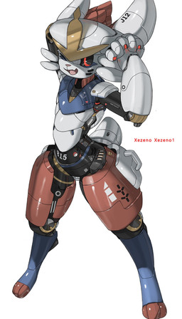 ambiguous_gender anthro high-angle_view machine open_mouth red_eyes scut_tail short_tail simple_background solo standing stretching tail thick_thighs white_background wide_hips xezeno nintendo pokemon cinderace generation_8_pokemon pokemon_(species) robot hi_res