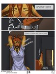 anthro bangs base_three_layout big_breasts big_ears blockage_(layout) bound breasts clanking clinking clothed clothed_breasts clothing collar comic comic_panel cuff_(restraint) dark_room digital_media_(artwork) door door_opening ears_down eliana-asato english_text eyes_closed face_closeup felid feline female four_frame_image fur gag gagged grey_background hair handcuffed handcuffs hands_above_head harness hi_res horizontal_blockage jen_(eliana-asato) kidnapping long_hair long_shirt looking_at_viewer lynx mammal metal_cuffs muffled onomatopoeia orange_hair perspective_text pivoted_ears restraints scared short_tail simple_background solo sound_effects standing tail text three_row_layout vowelless vowelless_vocalization waking_up wall_bondage yellow_body yellow_eyes