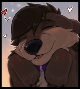 anthro bell bell_collar blep claws collar ears_down eyes_closed hair pivoted_ears smile solo tongue tongue_out ivnis mammal mustelid otter hi_res