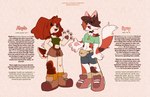 anthro arm_tuft backstory bottomwear chest_tuft choker clothing duo eyewear female femboy footwear glasses inner_ear_fluff jewelry male navel necklace pawpads shoes shorts shoulder_tuft socks standing tail text tuft puppeypawbs maple_(puppeypawbs) syrup_(puppeypawbs) bird_dog calico_cat canid canine canis domestic_cat domestic_dog felid feline felis hunting_dog mammal spaniel 2025 english_text hi_res model_sheet