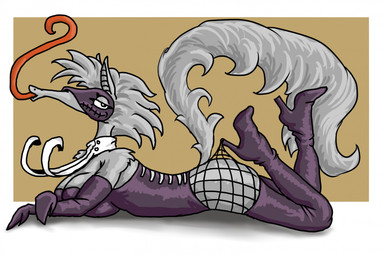 anthro armwear bedroom_eyes bent_legs boots breasts butt cleavage clothed clothing crossed_arms elbow_gloves eyelashes female fishnet_clothing fishnet_legwear fluffy fluffy_tail footwear fur glistening glistening_clothing gloves grey_body grey_fur handwear high_heeled_boots high_heels legwear long_snout long_tail long_tongue looking_at_viewer lying mask medium_breasts narrowed_eyes on_front plantigrade purple_clothing purple_footwear purple_gloves purple_handwear purple_high_heels purple_legwear raised_heel red_tongue seductive shirt_collar shoes side_view simple_background snout solo tail thigh_boots thigh_highs tongue tongue_out wearing_mask zhmernalt hooked_on_heel_(trend) kuhara anteater mammal pilosan xenarthran hi_res