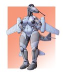 2023 5:6 absurd_res aircraft airplane angry anthro bertha_(chad012) big_breasts blue_eyes breasts colored cross dark_nipples female genitals gradient_background grey_body grumpy hands_on_hips hi_res iron_cross jet living_aircraft living_machine living_vehicle machine me_262 messerschmitt navel ndragon3 pussy simple_background slightly_chubby slightly_chubby_female solo striped_body stripes vehicle wheels world_war_2