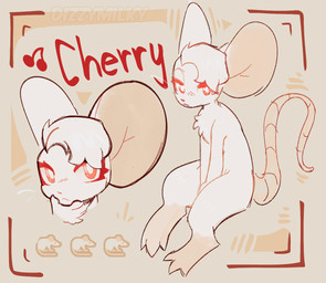 ambiguous_gender anthro big_ears eyelashes feet fur pink_ears pink_feet pink_hands pink_tail red_eyes sitting solo tail white_body white_fur dizzymilky mammal mouse murid murine rodent digital_media_(artwork) hi_res