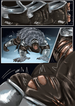 armor chest_growth clothing growth male muscular paws solo species_transformation torn_clothing transformation art-accountant elden_ring fromsoftware mythology blaidd_(elden_ring) ranni_the_witch animal_humanoid canid canid_humanoid canine canine_humanoid canis human humanoid mammal mammal_humanoid mythological_canine mythological_creature werecanid werecanine werecreature werewolf wolf absurd_res comic hi_res
