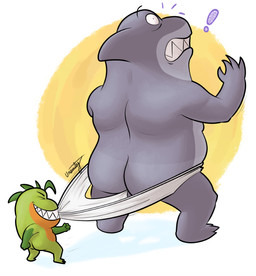 anthro black_text briefs briefs_only briefs_pull butt clothed clothing clothing_pull duo exclamation_point eyes_closed green_body green_scales grey_body grey_scales male male/male nude open_mouth open_smile orange_body orange_scales purple_text scales sharp_teeth shocked simple_background smile tailless teeth teeth_showing text tighty_whities topless underwear underwear_in_mouth underwear_only underwear_pull white_background white_briefs white_clothing white_underwear yellow_background ursanity dreamworks the_bad_guys mr._piranha_(the_bad_guys) mr._shark_(the_bad_guys) aquatic characiform fish piranha_(fish) serrasalmid shark hi_res signature
