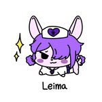 anthro black_eyes blush clothing female fur hair headgear headwear nurse nurse_clothing nurse_headwear pink_body pink_fur purple_hair solo tail joeb_jib terrible_mouse leima_(terrible_mouse) lagomorph leporid mammal rabbit 1:1 hi_res