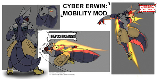 clothing cybernetics footwear machine shoes sneakers speech_bubble text thrusters visor visor_eyes masterzoroark666 canid canine cyborg fox mammal absurd_res hi_res model_sheet url