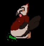 ambiguous_gender ambiguous_pred ambiguous_prey anthro belly big_belly moobs open_mouth overweight rumbling_stomach squirming thick_thighs tongue tongue_out vore wide_hips hausedge avian bird 2017 animated low_res short_playtime