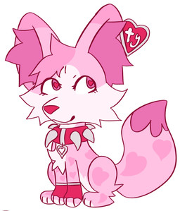 alternate_color ambiguous_gender chibi collar countershading eyelashes feral fur heart_(marking) heart_eyes heart_symbol markings pink_body pink_fur smile solo spiked_collar spikes jackrabbit_(artist) nintendo pokemon fennekin generation_6_pokemon pokemon_(species) 2024 digital_media_(artwork) hi_res ibispaint_(artwork)