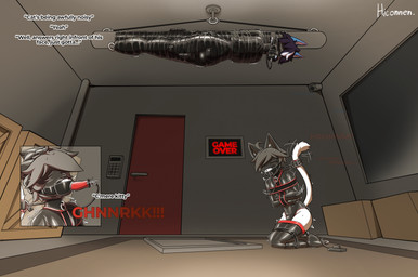 anal anal_penetration anthro bdsm bondage bound clothing contraption_concept duo gag gagged_drooling gagged_talk gagging latex latex_clothing latex_skinsuit male male/male object_in_ass penetration predicament_bondage puzzle restraints sex_toy sex_toy_in_ass sex_toy_insertion skinsuit straitjacket tight_clothing vibrator vibrator_in_ass hiconnen dice_(diceworks) hicon canid canine domestic_cat felid feline felis mammal hi_res