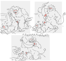 aaaaa abs ambiguous_gender ambiguous_penetrated anal anal_penetration anthro anthro_on_anthro autotomy base_two_layout big_muscles biped blood blush bodily_fluids digitigrade dominant duo fluffy fur holding_object huge_muscles humor inside interspecies larger_dom larger_male male male/ambiguous male_penetrating male_penetrating_ambiguous manly muscular muscular_male nipples onomatopoeia oops pecs penetration scared sex simple_background size_difference smaller_ambiguous smaller_penetrated snout sound_effects surprised tail tail_grab tears text three_frame_image three_frame_sequence thrusting tongue tongue_out toony two_row_layout opferziege canid canine felid hybrid lion mammal pantherine reptile scalie digital_drawing_(artwork) digital_media_(artwork) english_text monochrome partially_colored sequence