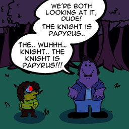 4_fingers ambiguous_gender anthro big_eyes big_nose biped black_eyebrows black_hair black_mouth clothed clothed_ambiguous clothed_anthro clothed_human clothing comic_panel conjoined_speech_bubble detailed_background dialogue duo ellipsis exclamation_point eyebrows fingers forest front_view gesture grass green_clothing green_grass green_sweater green_topwear hair hair_over_eye head_turned humor interjection jacket larger_ambiguous larger_anthro leaf looking_at_viewer name_in_dialogue night no_pupils one_eye_obstructed open_mouth outside parody pink_tongue plant purple_body purple_clothing purple_jacket purple_scales purple_topwear red_eyes scales shirt shocked simple_eyes size_difference smaller_ambiguous smaller_human speech_bubble standing style_emulation sweater talking_to_another text tongue topwear tree white_clothing white_shirt white_speech_bubble white_topwear wide_eyed yellow_body yellow_skin radicalmammajamma adult_swim cartoon_network deltarune smiling_friends undertale_(series) charlie_dompler kris_dreemurr pim_pimling susie_(deltarune) critter_(smiling_friends) human mammal monster scalie 1:1 2025 colored digital_drawing_(artwork) digital_media_(artwork) english_text full-length_portrait hi_res portrait female_(lore)