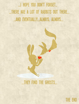 ambiguous_gender anthro duo heart_symbol silhouette simple_background standing text shane_frost ghost_fox canid canine fox ghost lagomorph leporid mammal rabbit spirit 2018 comic digital_media_(artwork) english_text