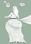 anthro ass_clapping big_butt bottomwear butt clothing curvy_anthro curvy_female curvy_figure dialogue dress dress_shirt female huge_butt hyper hyper_butt long_skirt onomatopoeia shirt skirt solo sound_effects speech_bubble tail text thick_thighs topwear voluptuous voluptuous_anthro voluptuous_female wide_hips bigoldoinks headmistress_(jwinkz) avian bird cockatoo parrot english_text hi_res line_art