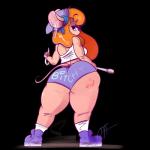 anthro big_butt blonde_hair bottomwear butt clothing female ghetto hair hotpants shorts solo streetwear tattoo underbutt ota_(artist) chip_'n_dale_rescue_rangers disney gadget_hackwrench mammal mouse murid murine rodent 1:1 alpha_channel digital_media_(artwork) hi_res