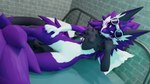 anthro bed cuddling furniture looking_at_viewer lying male on_bed rest solo memy mammal novabeast 16:9 3d_(artwork) digital_media_(artwork) hi_res widescreen